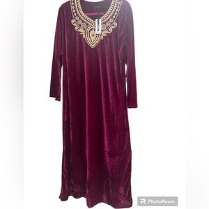Velvet long sleeve maxi dress Arabians style size XL